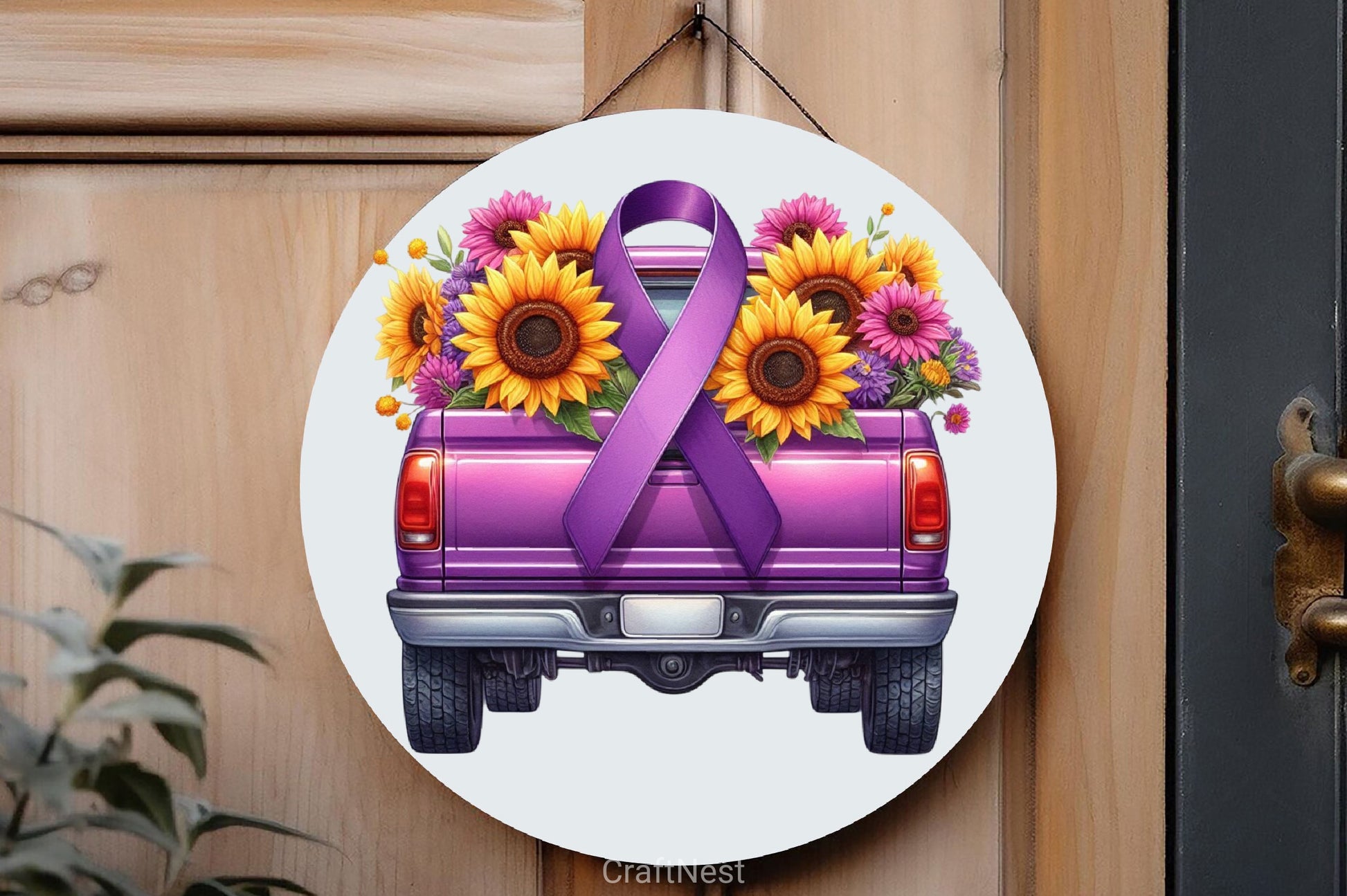 Purple Ribbon Cancer Truck Clipart Bundle - CraftNest - Digital Crafting and Art