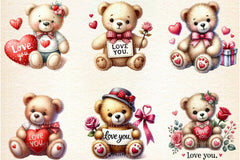 Valentine's Baby Bear Love Clipart Bundle - CraftNest - Digital Crafting and Art