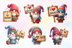 I Love Crochet Gnome Clipart Bundle 4 - CraftNest - Digital Crafting and Art