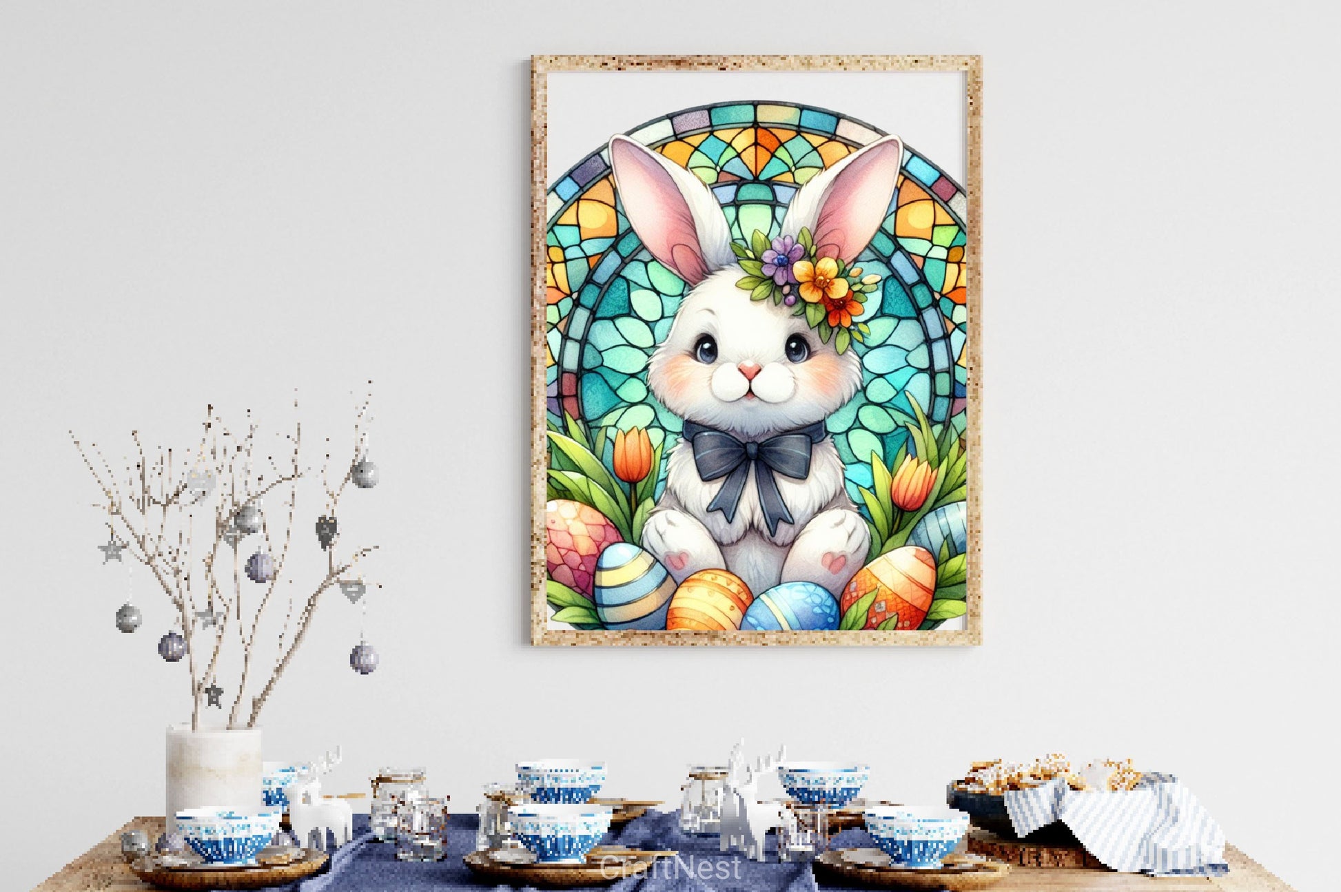 Stained Glass Easter Bunny Clipart Bundle - CraftNest - Digital Crafting and Art