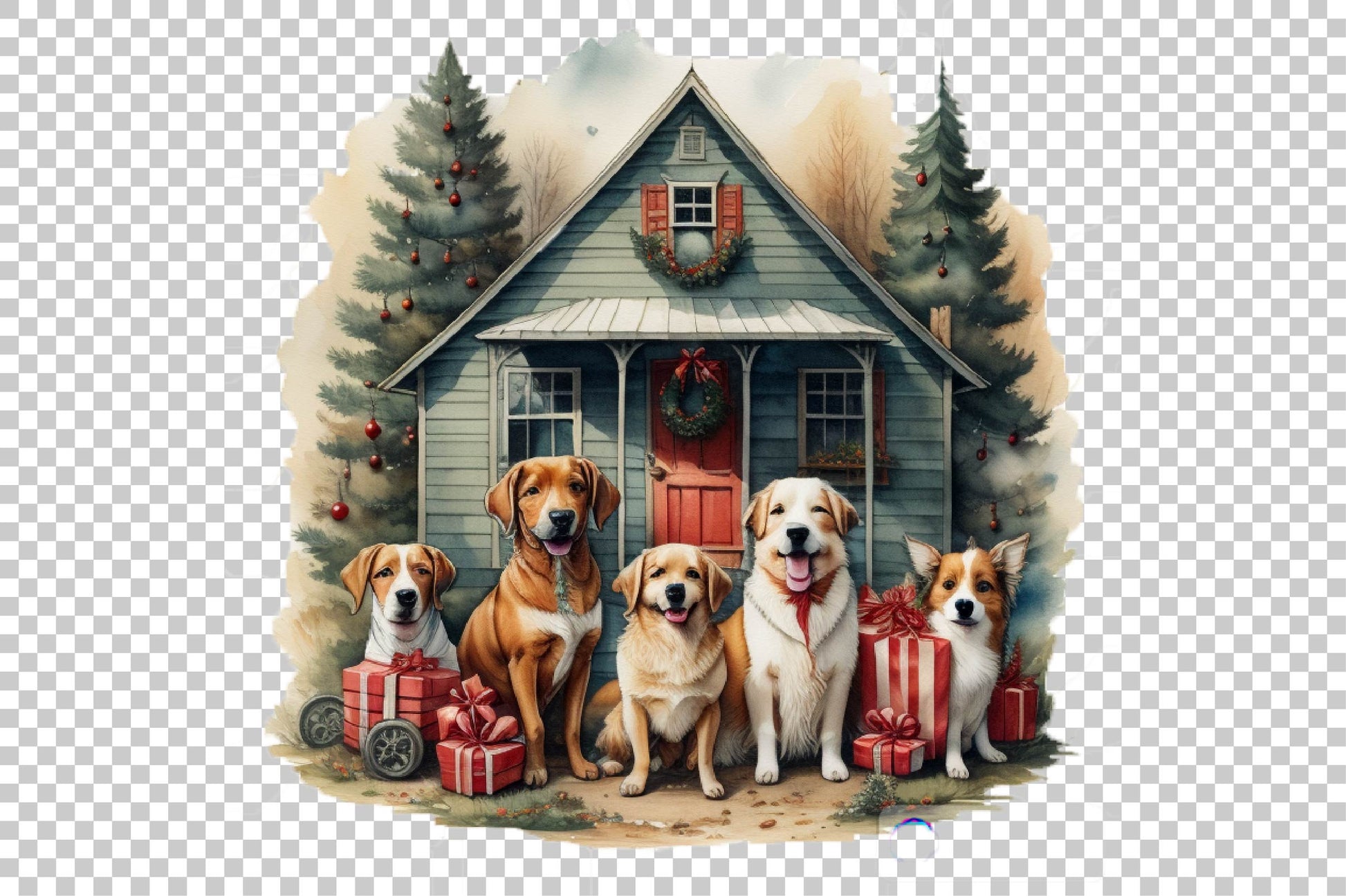 Vintage Farm Christmas Clipart Bundle - CraftNest - Digital Crafting and Art