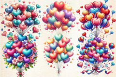 Valentine Heart Balloons Clipart Bundle - CraftNest - Digital Crafting and Art