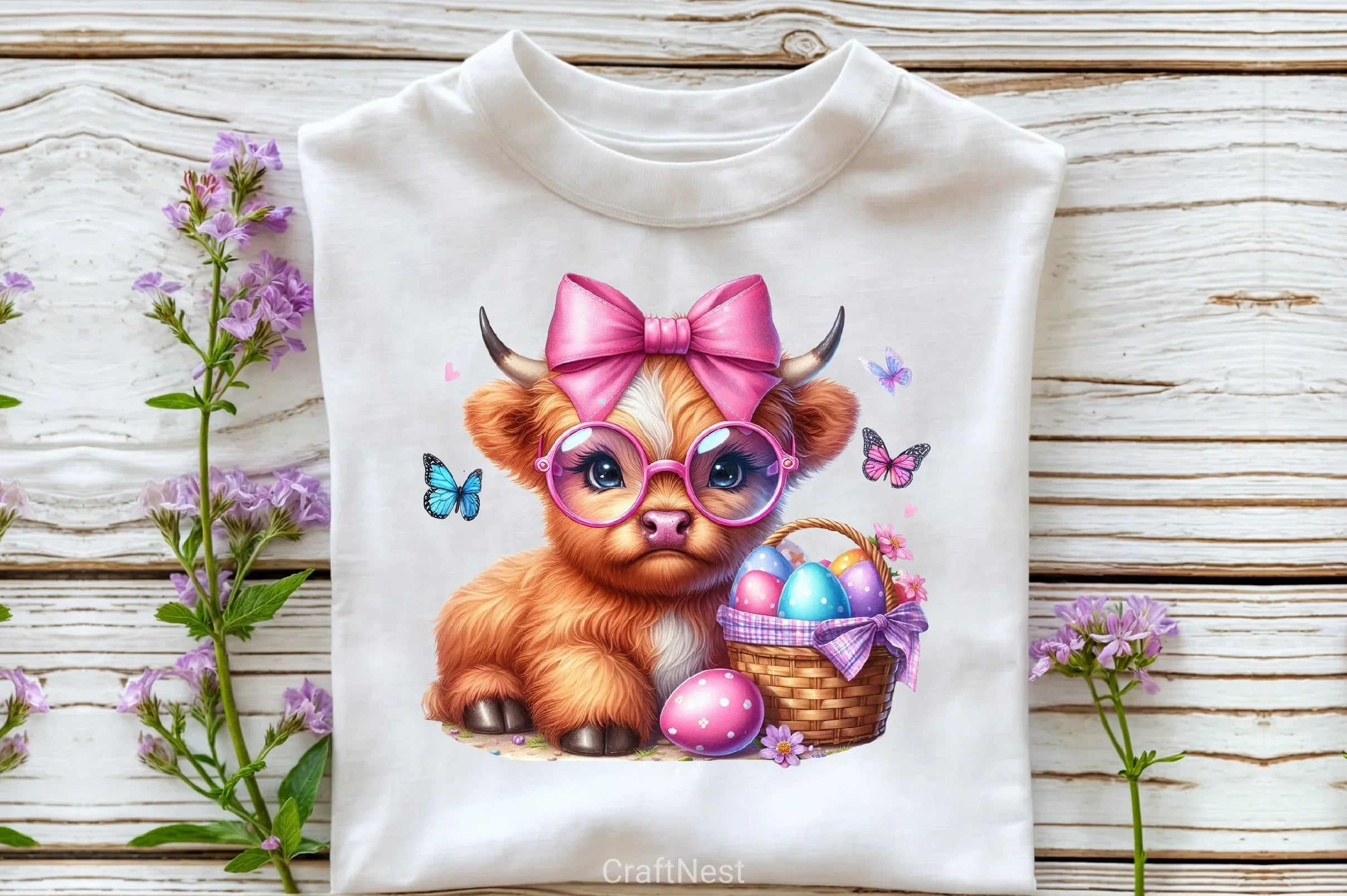 Easter Highland Cow Clipart Bundle 5 - CraftNest - Digital Crafting and Art