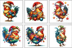 Christmas Chickens Clipart Bundle - CraftNest - Digital Crafting and Art