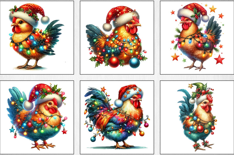 Christmas Chickens Clipart Bundle - CraftNest - Digital Crafting and Art