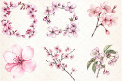 Cherry Blossom Clipart Bundle - CraftNest - Digital Crafting and Art