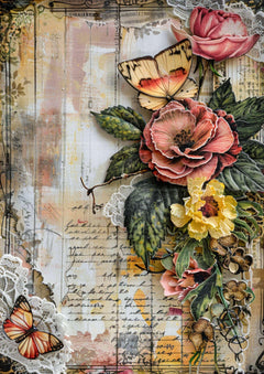 Floral Tapestry Junk Journal Pages - CraftNest - Digital Crafting and Art