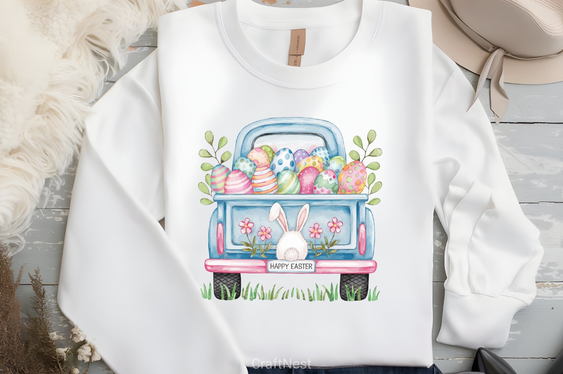 Easter Bunny Truck Clipart Bundle 2 - CraftNest - Digital Crafting and Art