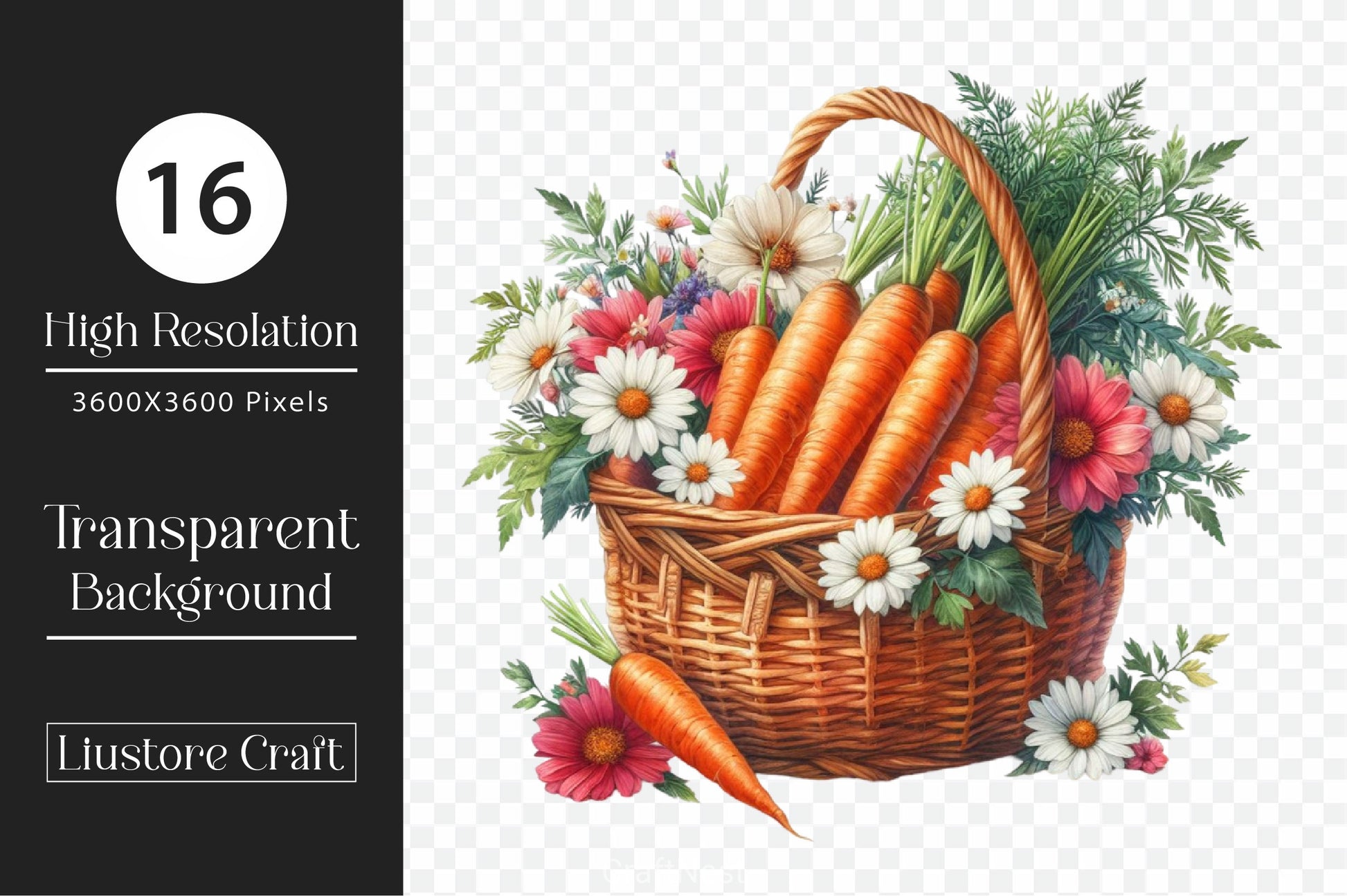 Carrot In Basket Clipart Bundle 2 - CraftNest - Digital Crafting and Art