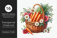 Carrot In Basket Clipart Bundle 2 - CraftNest - Digital Crafting and Art