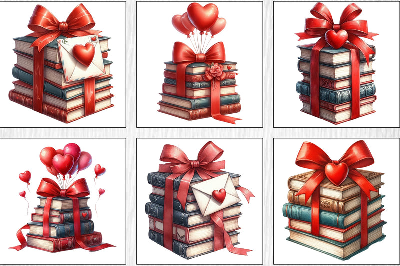 Valentine's Books Clipart Bundle - CraftNest - Digital Crafting and Art