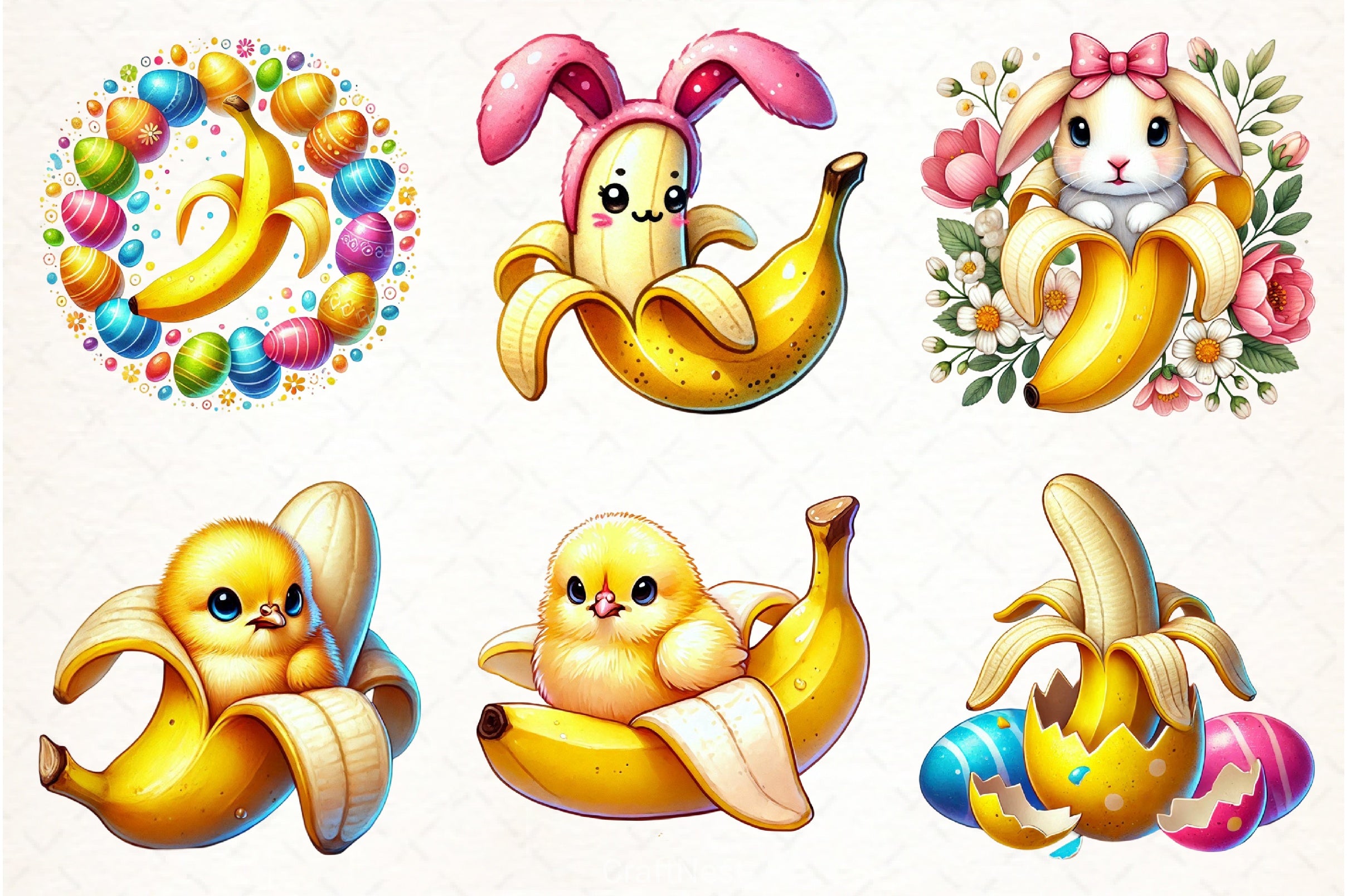 Easter Banana Clipart Bundle - CraftNest - Digital Crafting and Art
