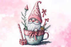 Christmas Gnome In A Cup Clipart Bundle 1 - CraftNest - Digital Crafting and Art