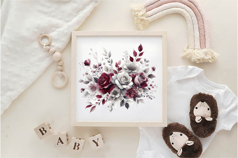 Dusty Rose And Burgundy Clipart Bundle - CraftNest - Digital Crafting and Art