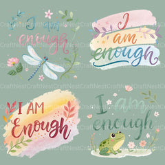 I Am Enough Words Clipart Bundle - CraftNest - Digital Crafting and Art