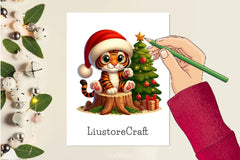Cute Christmas Tiger Clipart Bundle 2 - CraftNest - Digital Crafting and Art