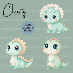Baby Dinosaurs Clipart Bundle - CraftNest - Digital Crafting and Art