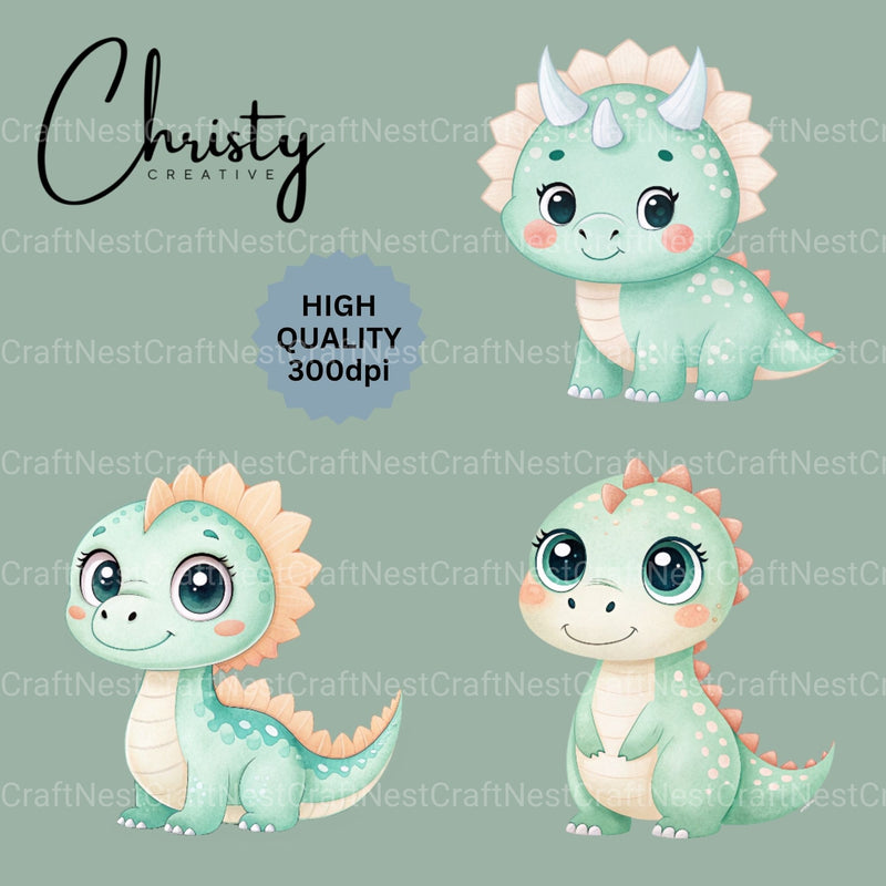 Baby Dinosaurs Clipart Bundle - CraftNest - Digital Crafting and Art