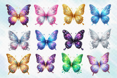 Glitter Butterfly Clipart Bundle 4 - CraftNest - Digital Crafting and Art