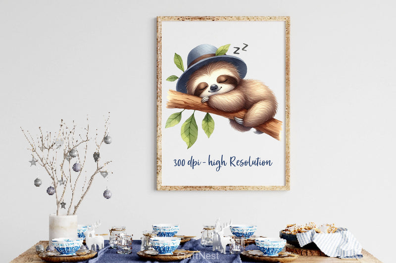 Sleepy Sloth Clipart Bundle 3 - CraftNest - Digital Crafting and Art