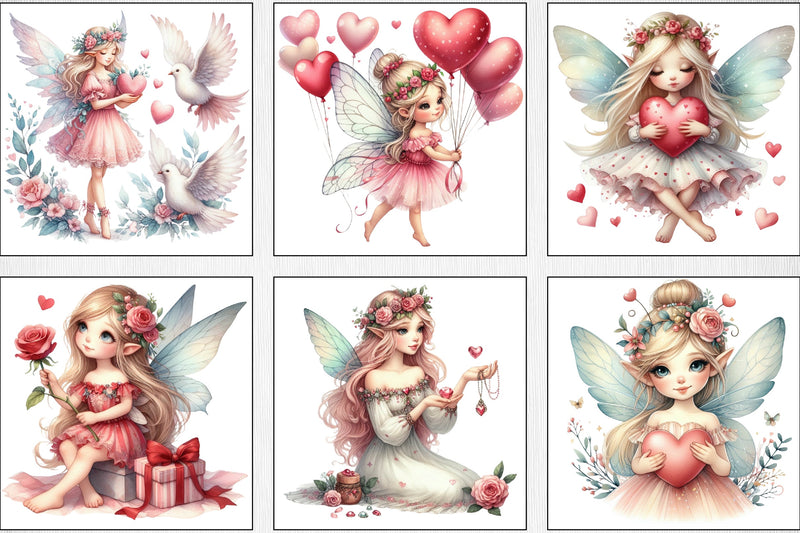 Valentine Fairy Girl Clipart Bundle - CraftNest - Digital Crafting and Art