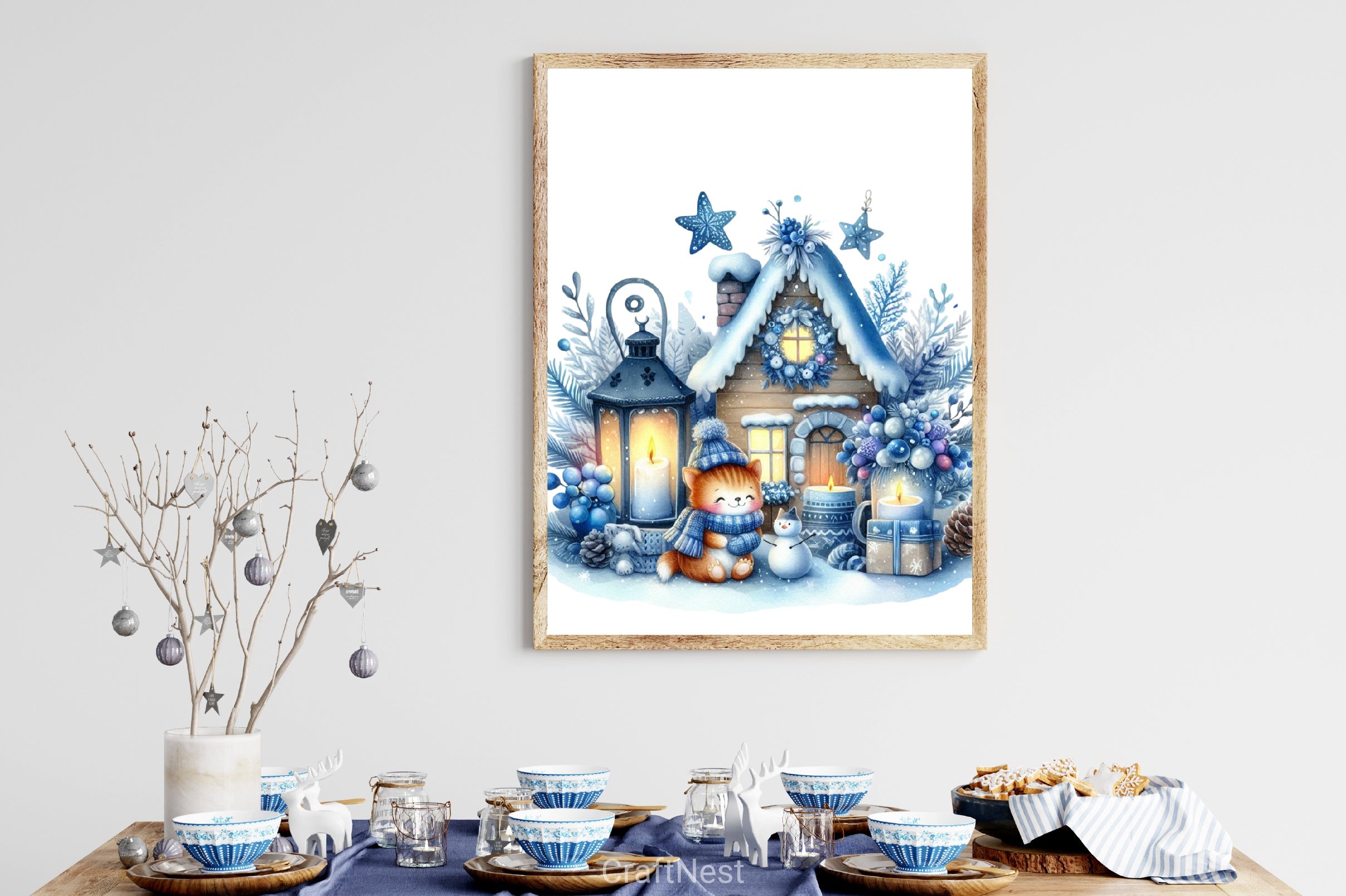 Blue Christmas Clipart Bundle 3 - CraftNest - Digital Crafting and Art