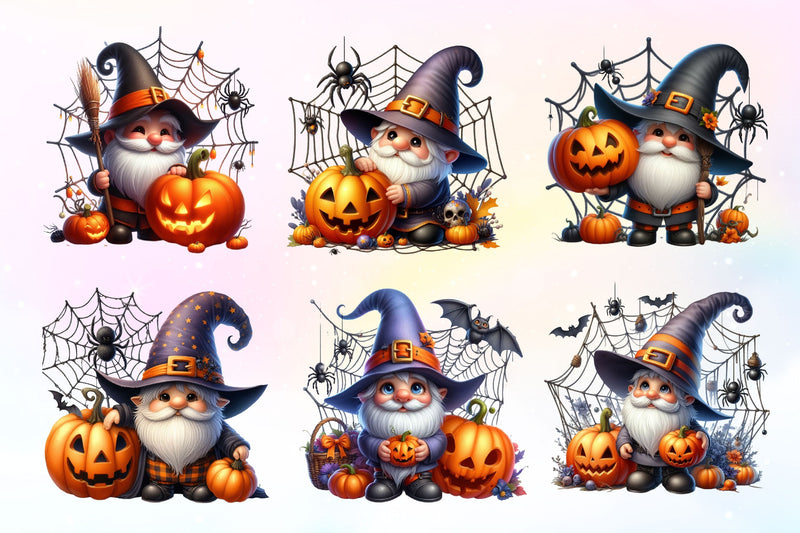Cute Halloween Gnome Clipart Bundle - CraftNest - Digital Crafting and Art