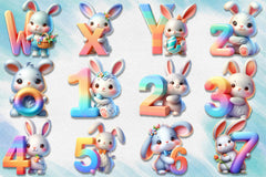 Easter Bunny Alphabet Clipart Bundle - CraftNest - Digital Crafting and Art
