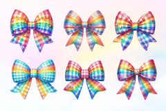 Gingham Rainbow Bow Clipart Bundle 2 - CraftNest - Digital Crafting and Art