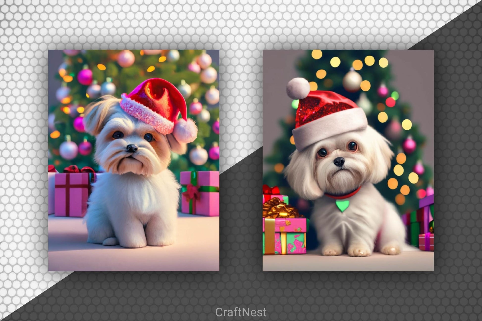 Christmas Cute Dog Background Clipart Bundle - CraftNest - Digital Crafting and Art