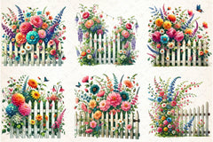 Spring Garden Fence Clipart Bundle - CraftNest - Digital Crafting and Art