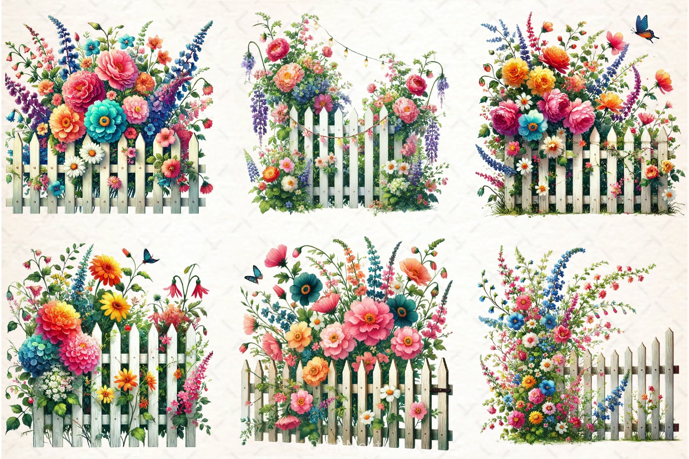 Spring Garden Fence Clipart Bundle - CraftNest - Digital Crafting and Art
