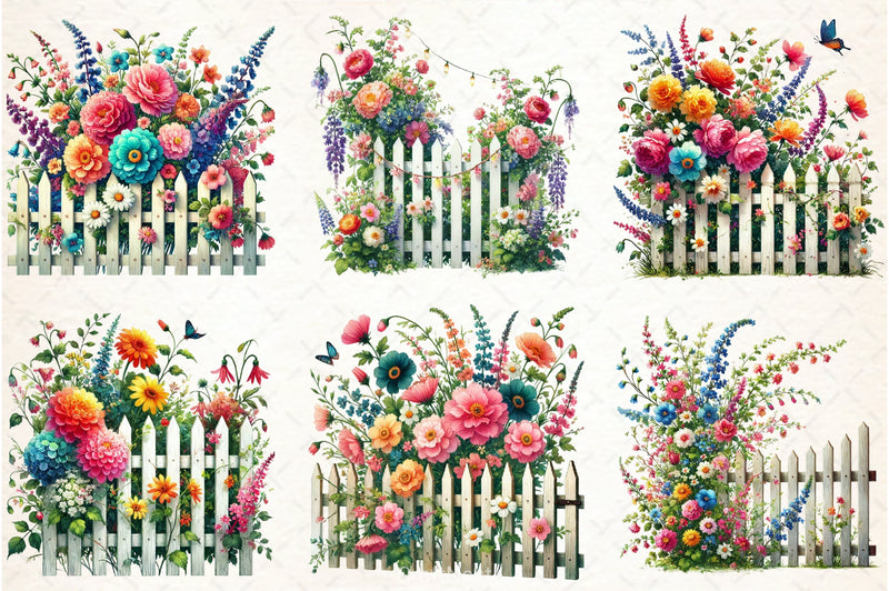 Spring Garden Fence Clipart Bundle - CraftNest - Digital Crafting and Art