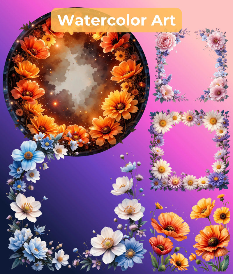 Fantasy Wildflower Clipart Bundle - CraftNest - Digital Crafting and Art