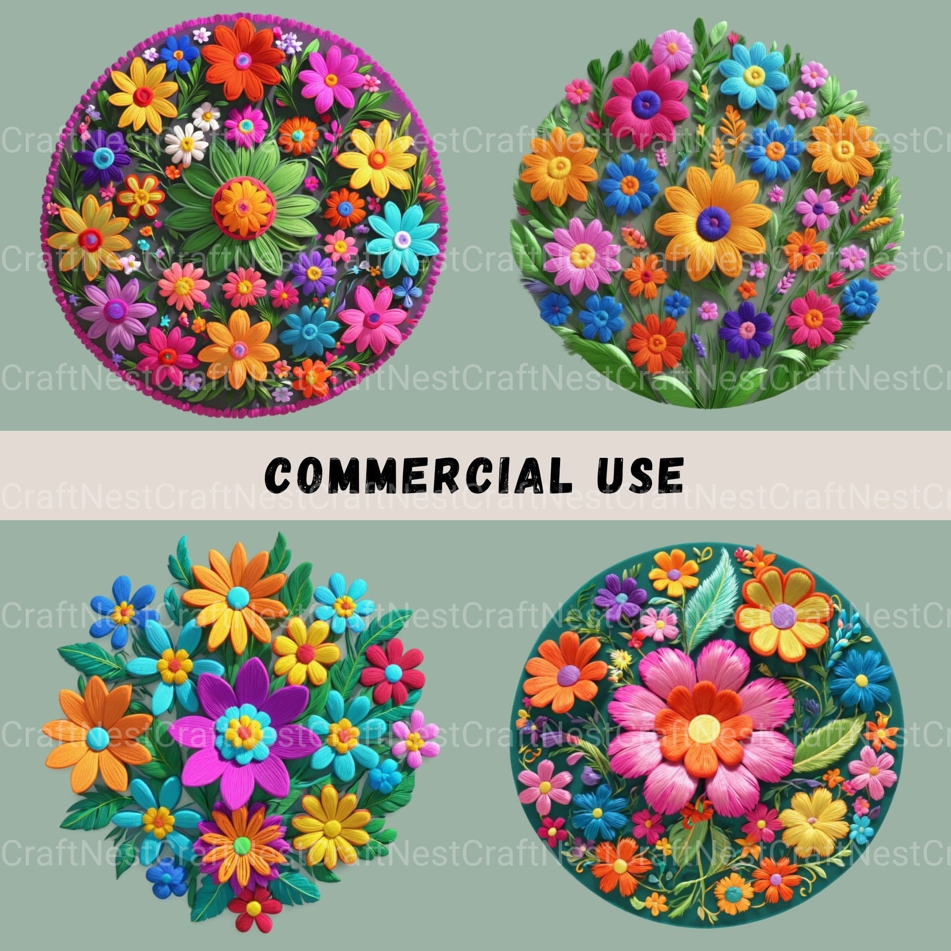 Mexican Flowers 3D 16 Clipart Bundle - CraftNest - Digital Crafting and Art