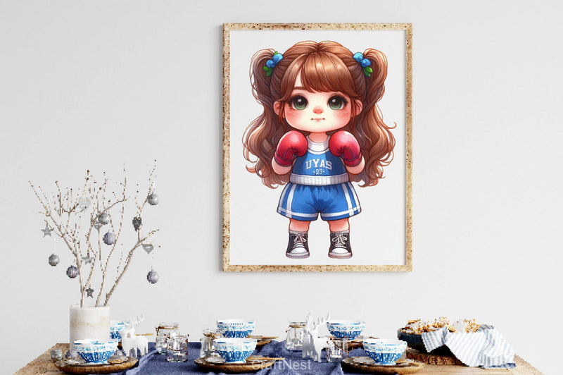 Cute Little Girl With Gym Clipart Bundle - CraftNest - Digital Crafting and Art