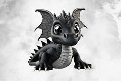 Baby Black Dragon Clipart Bundle - CraftNest - Digital Crafting and Art
