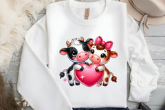 Cute Cow Couple Heart Clipart Bundle - CraftNest - Digital Crafting and Art