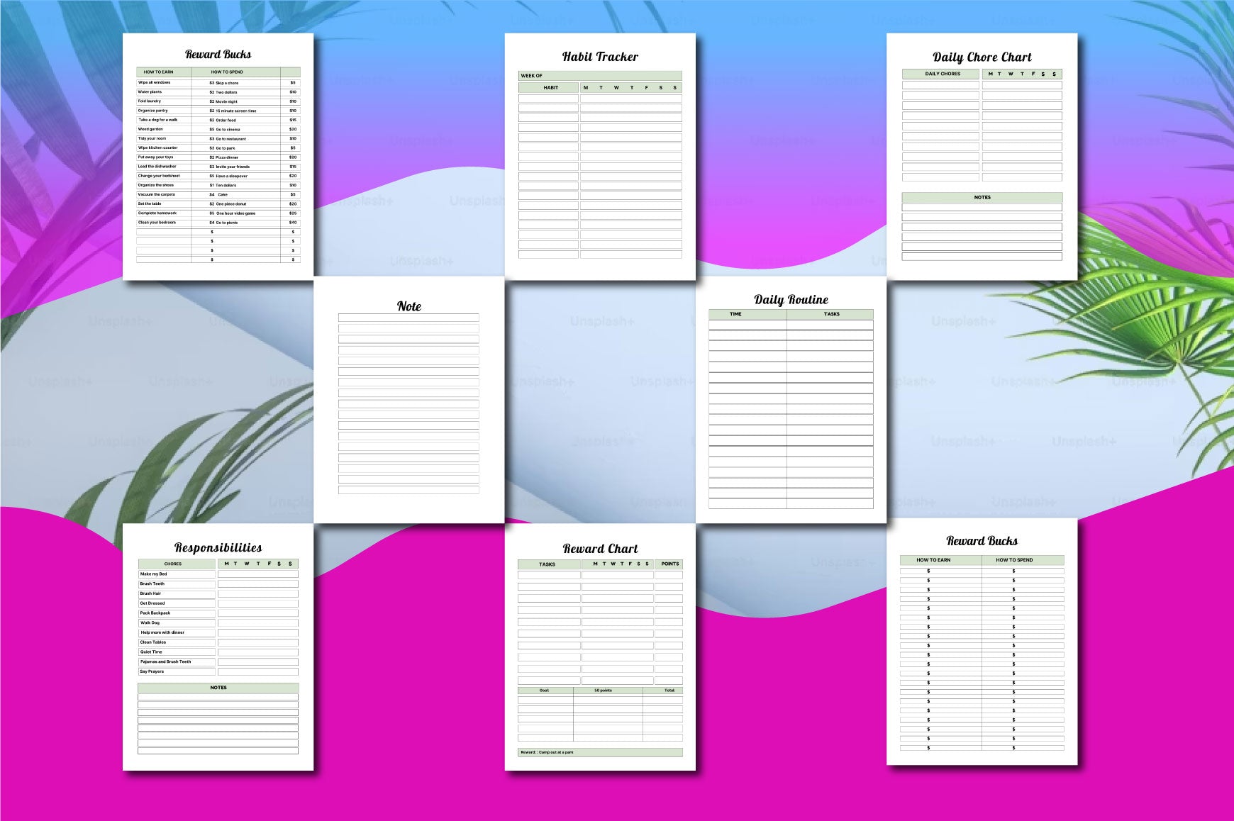 Kids Chore Charts Planner
