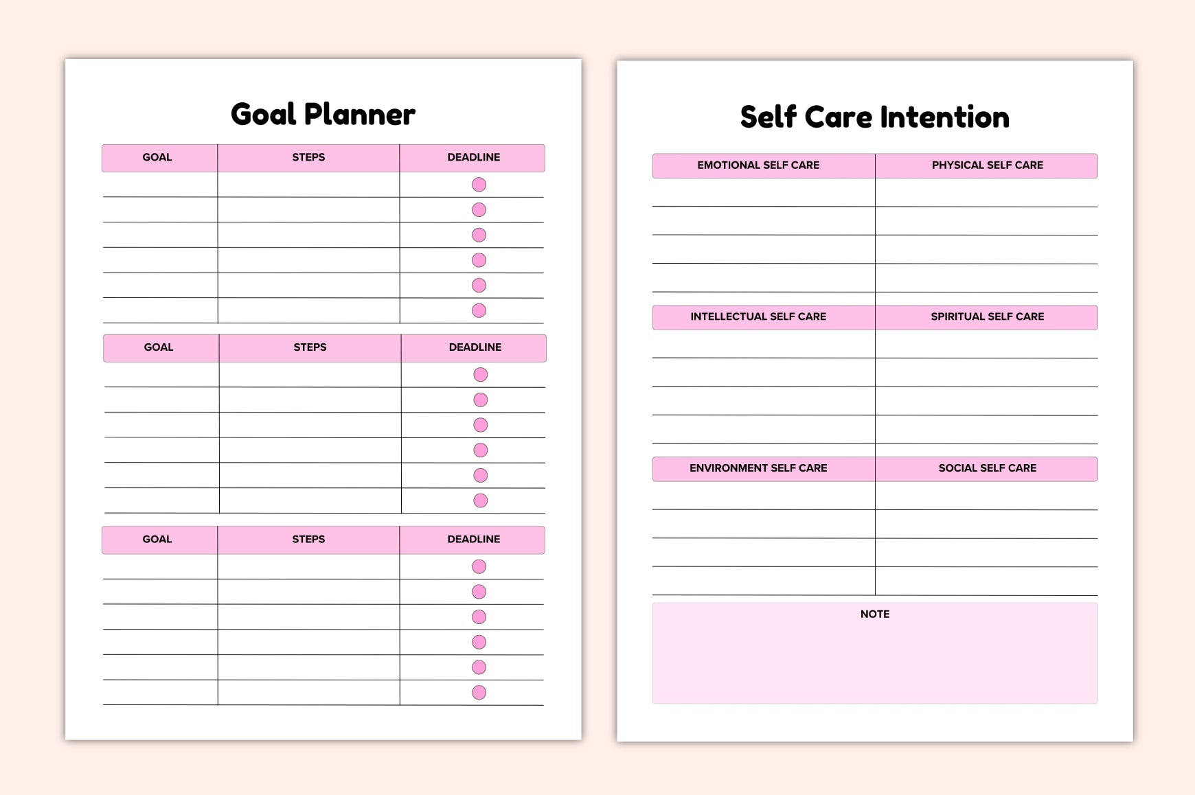 ADHD Self-Care Routine Planner