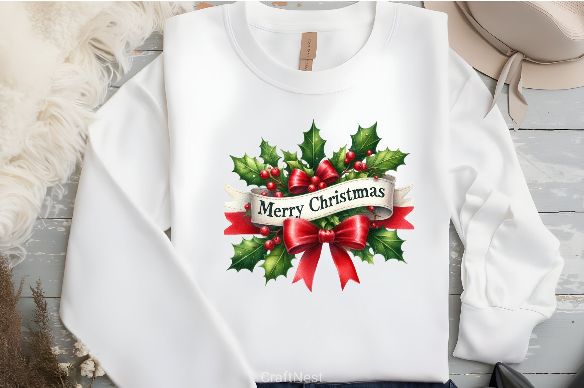 Merry Christmas Ribbons Clipart Bundle - CraftNest - Digital Crafting and Art