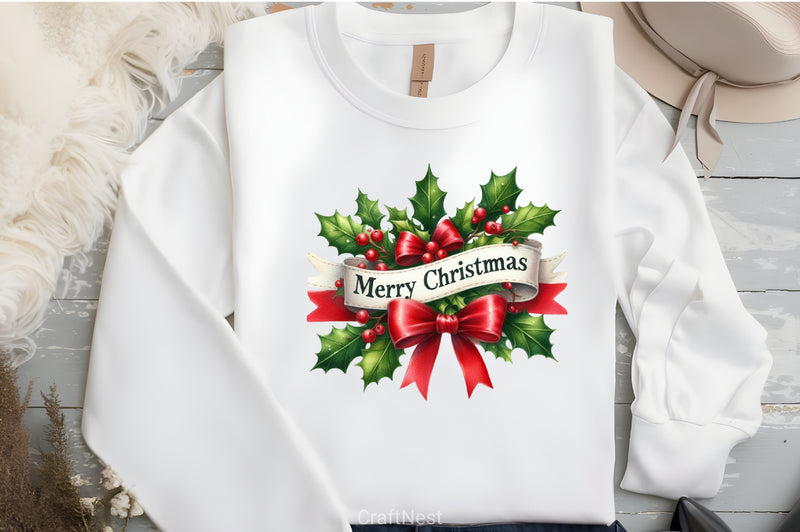 Merry Christmas Ribbons Clipart Bundle - CraftNest - Digital Crafting and Art