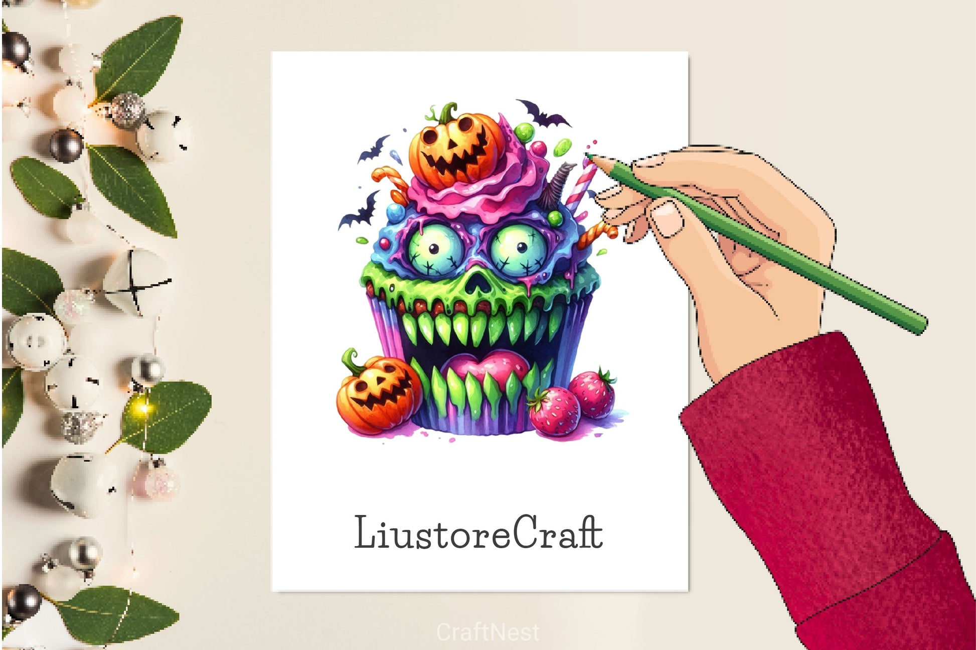 Scary Halloween Cupcake Clipart Bundle 2 - CraftNest - Digital Crafting and Art