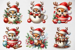 Cute Christmas Reindeer Clipart Bundle - CraftNest - Digital Crafting and Art