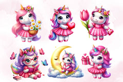 Cute Unicorn Clipart Bundle 11 - CraftNest - Digital Crafting and Art