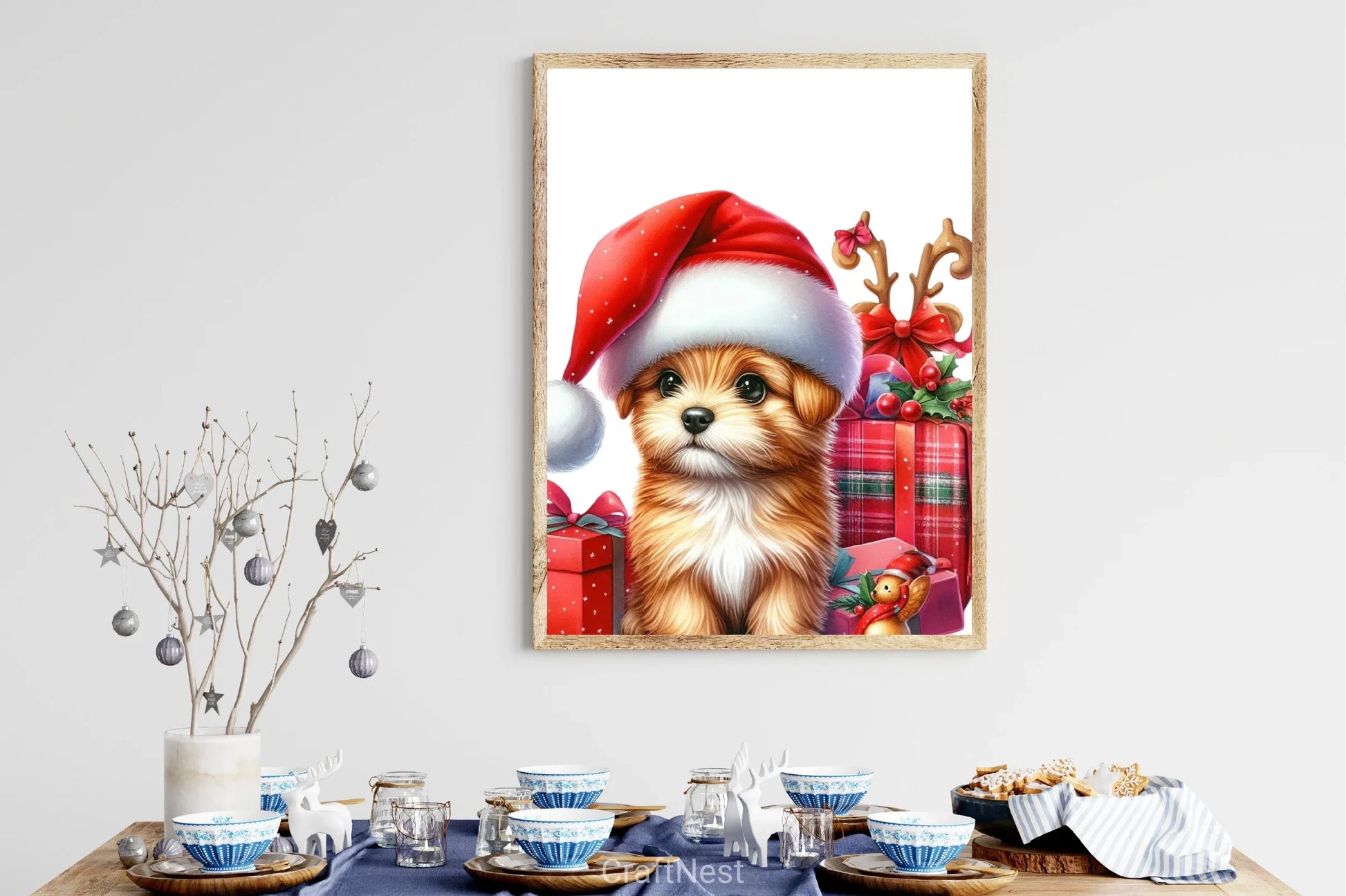 Cute Dog Santa Hat Clipart Bundle - CraftNest - Digital Crafting and Art