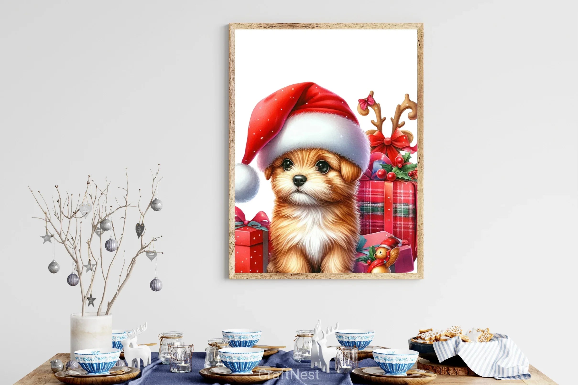 Cute Dog Santa Hat Clipart Bundle - CraftNest - Digital Crafting and Art