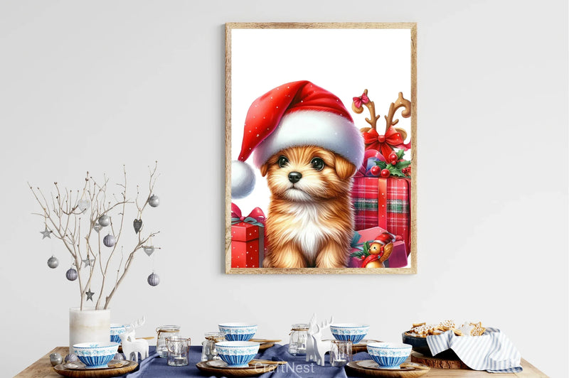 Cute Dog Santa Hat Clipart Bundle - CraftNest - Digital Crafting and Art