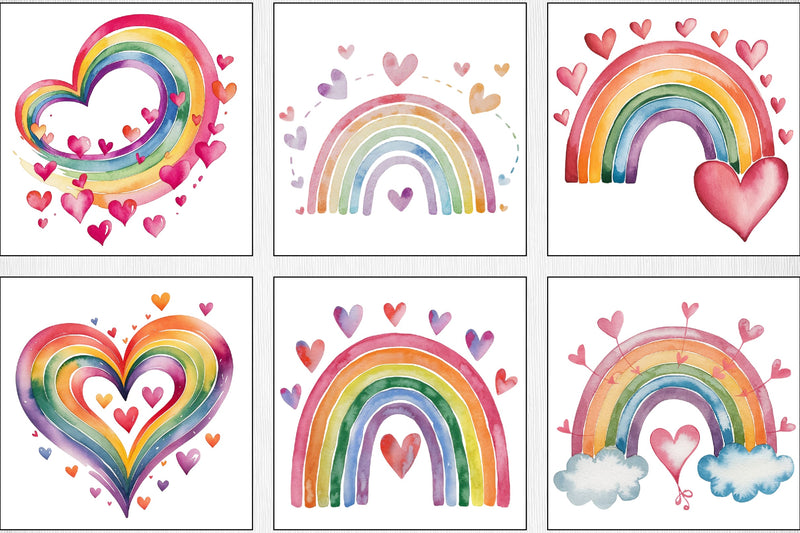 Valentine's Day Rainbow Clipart Bundle 2 - CraftNest - Digital Crafting and Art