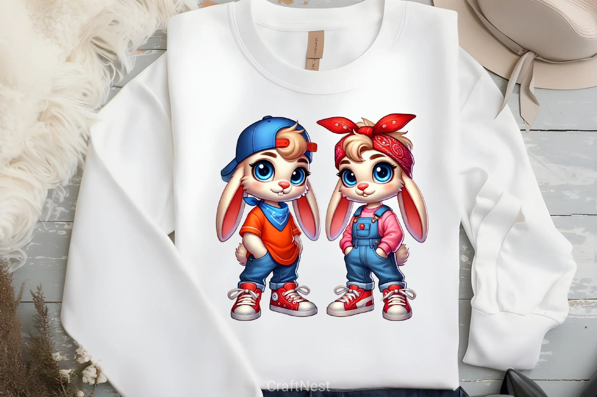 Hip Hop Couple Bunny Easter Clipart Bundle 2 - CraftNest - Digital Crafting and Art